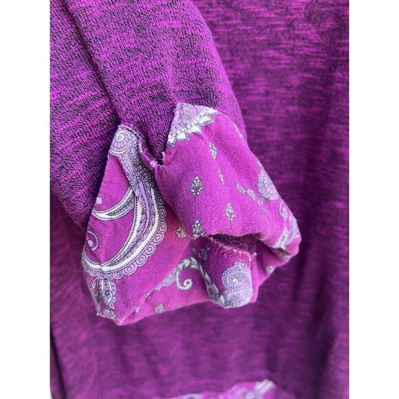 Catherines Women's Impossibly Soft Duet Tunic Plus Size 3X Berry Purple Paisley - Picture 3 of 6